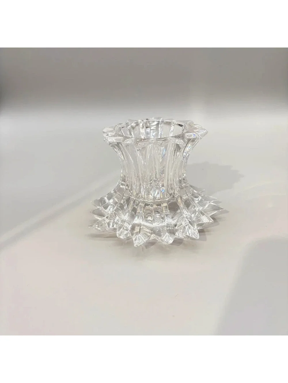 PartyLite Aurora 24% Lead Crystal Reversible Pillar Votive Candle Holder